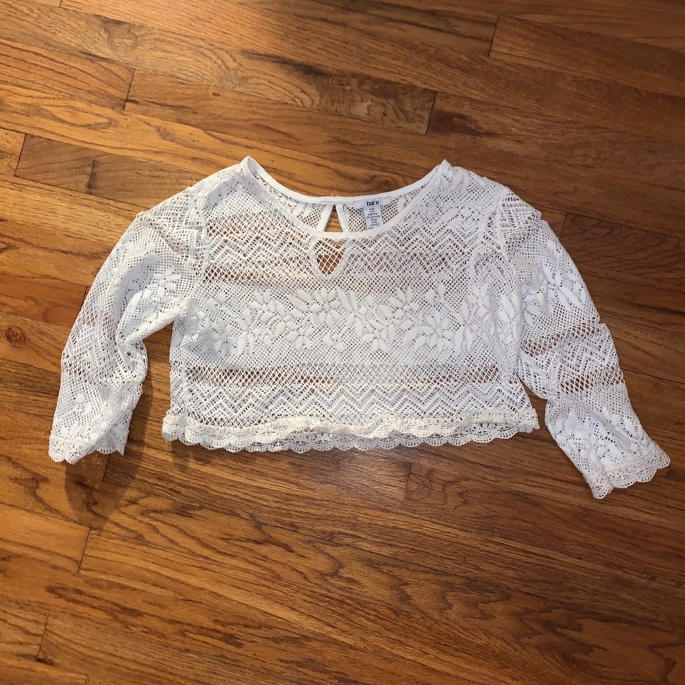Cropped White See Through Top